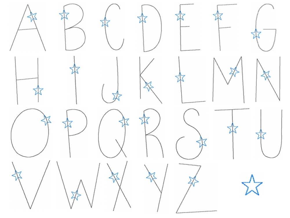 ABC Buchstaben mit Stern